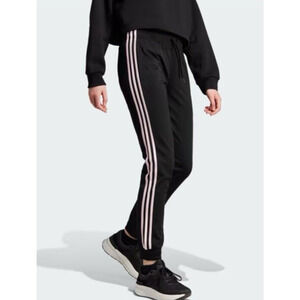 NEW Adidas Essentials Warm Up Slim Tapered Stripes Track Pants Black, Pink XL